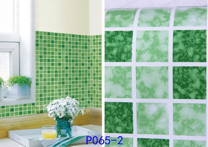 Pvc Self Adhesive Waterproof Mosaic Wallpaper Roll Bathroom Kitchen