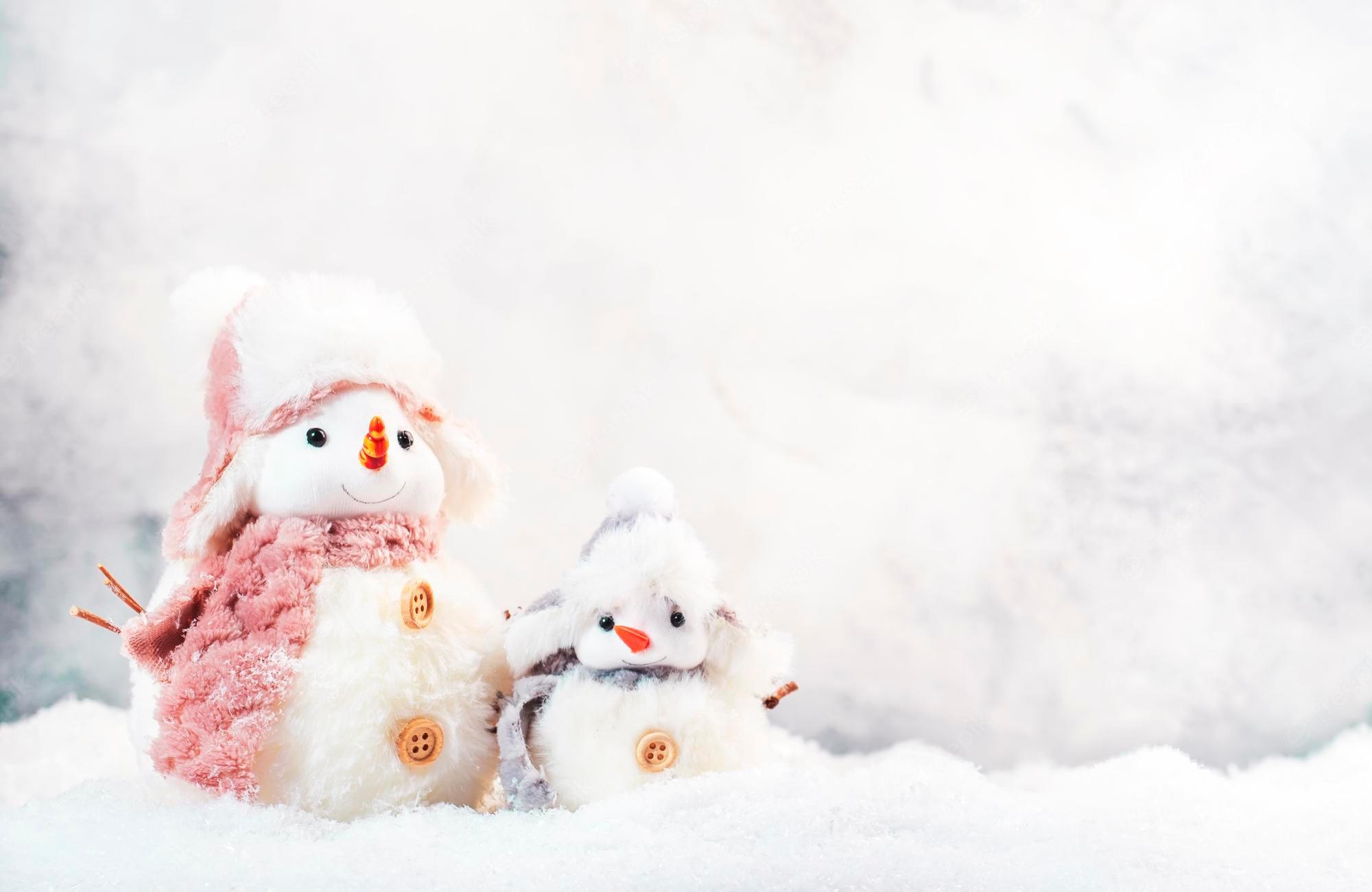 Premium Photo Christmas And New Year Snow Concept With Two Cute