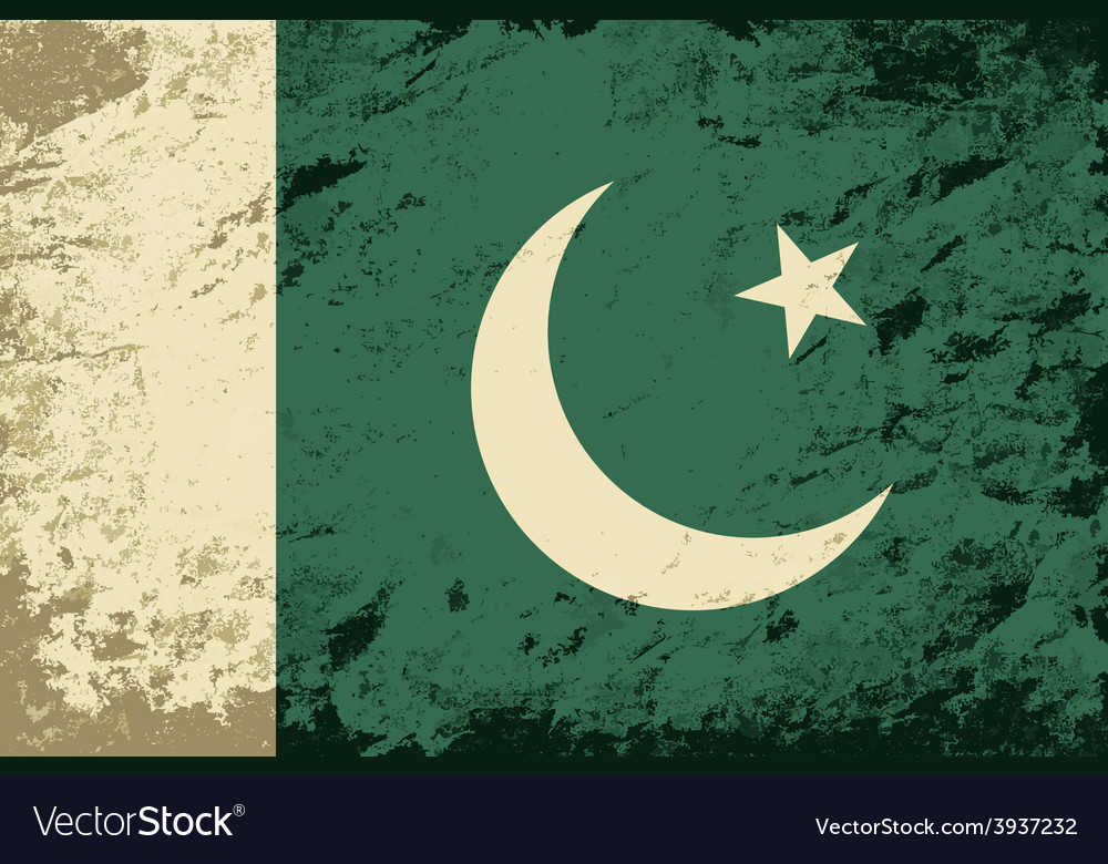 Pakistani Flag Grunge Background Royalty Vector Image