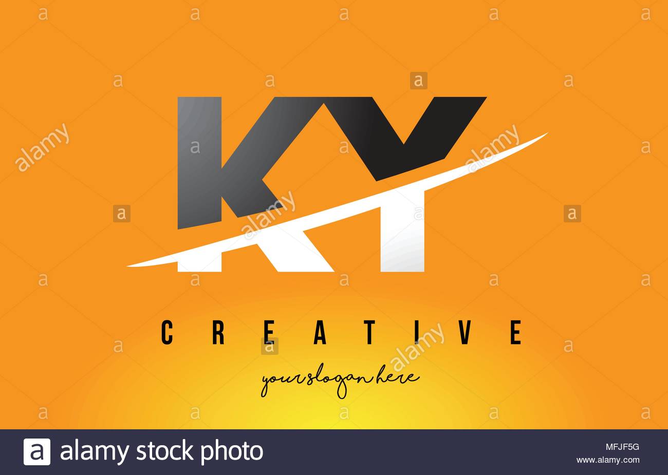 Free Download Ky K Y Letter Modern Logo Design With Swoosh Cutting The Middle [1300x925] For