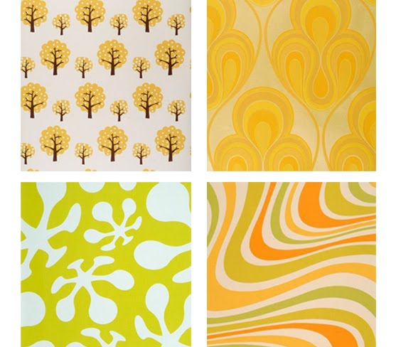 Miao S 60s 70s Wallpaper Design Using Yellow Orange