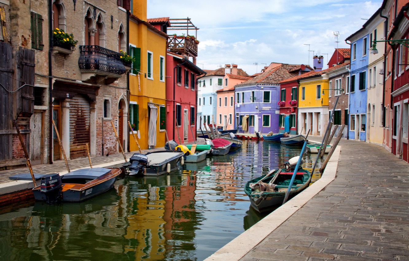 Wallpaper The Sky Home Boats Italy Venice Channel Burano