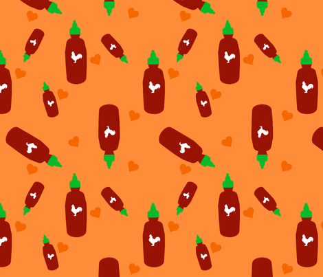 Sriracha Hot Sauce Fabric Meohmy Spoonflower