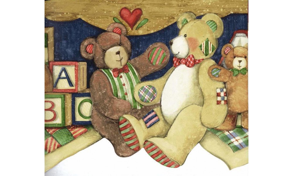 Free download Home ABC Brown Gray Teddy Bear Wallpaper Border [1000x600
