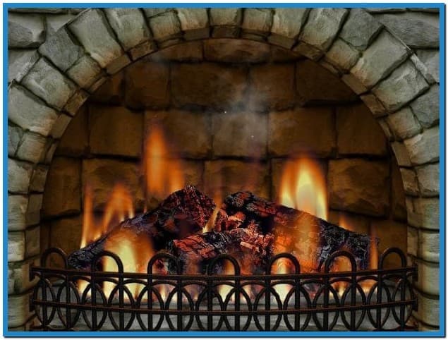 Screensaver Fireplace Burning