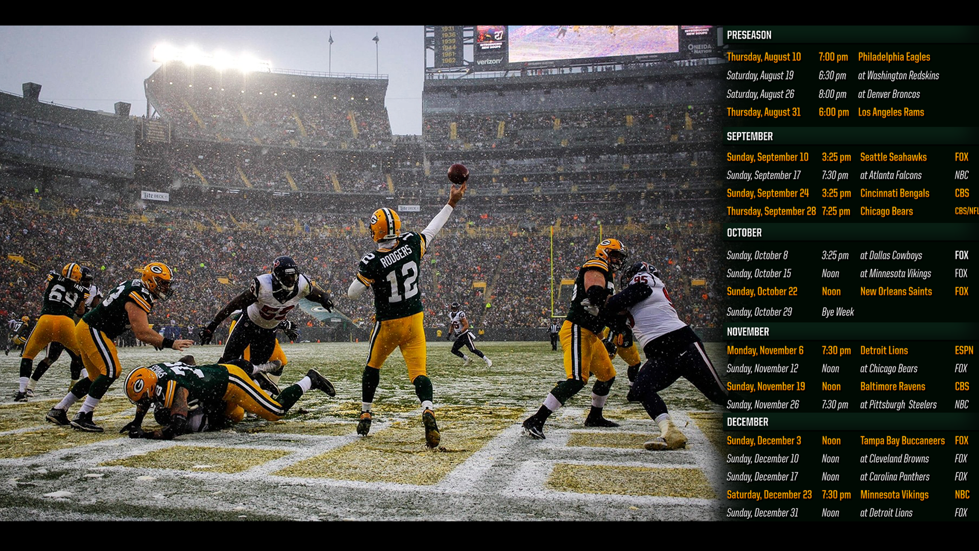 Gallery Green Bay Packers Schedule Photo Million