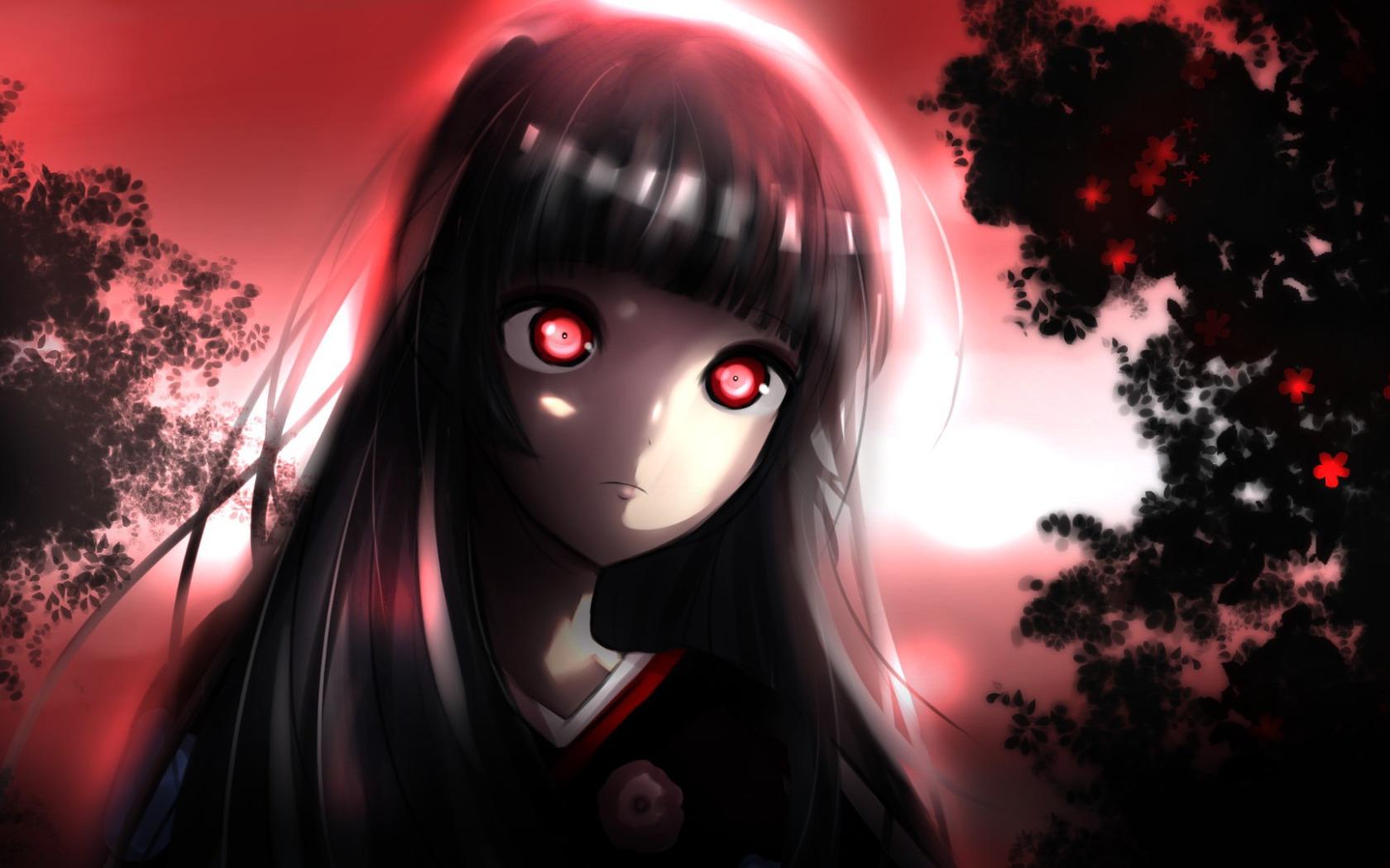 Wallpaper Anime Night Red Eyes Brute Evil Hell