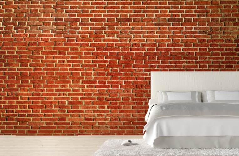 Bright Red Rustic Brick Wall Mural MuralsWallpaper co uk