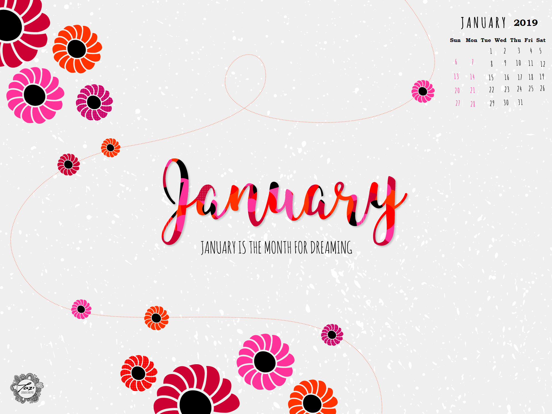 January HD Calendar Wallpaper