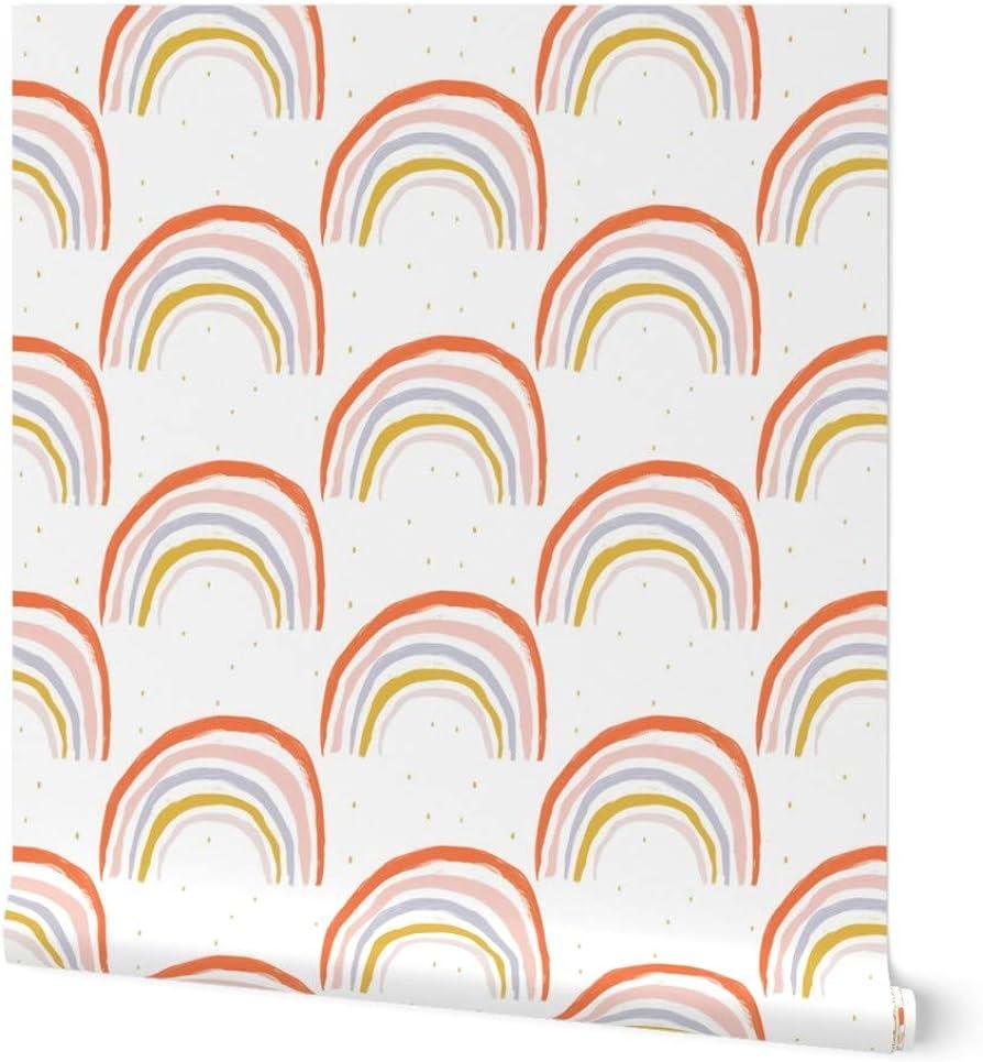 Spoonflower Removable Wallpaper Swatch Day Rainbows Drawing