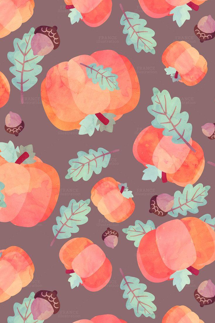 For Fall Autumn Digital Papers Thanksgiving Watercolor