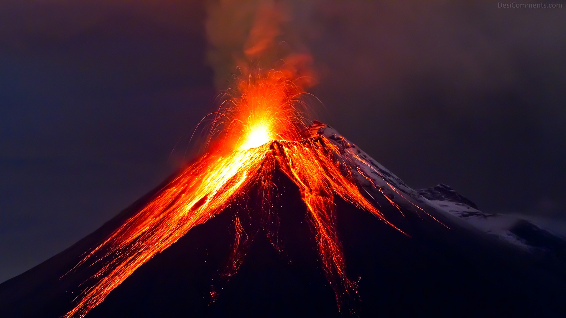 Volcanic Lightning Wallpaper HD Background Awb