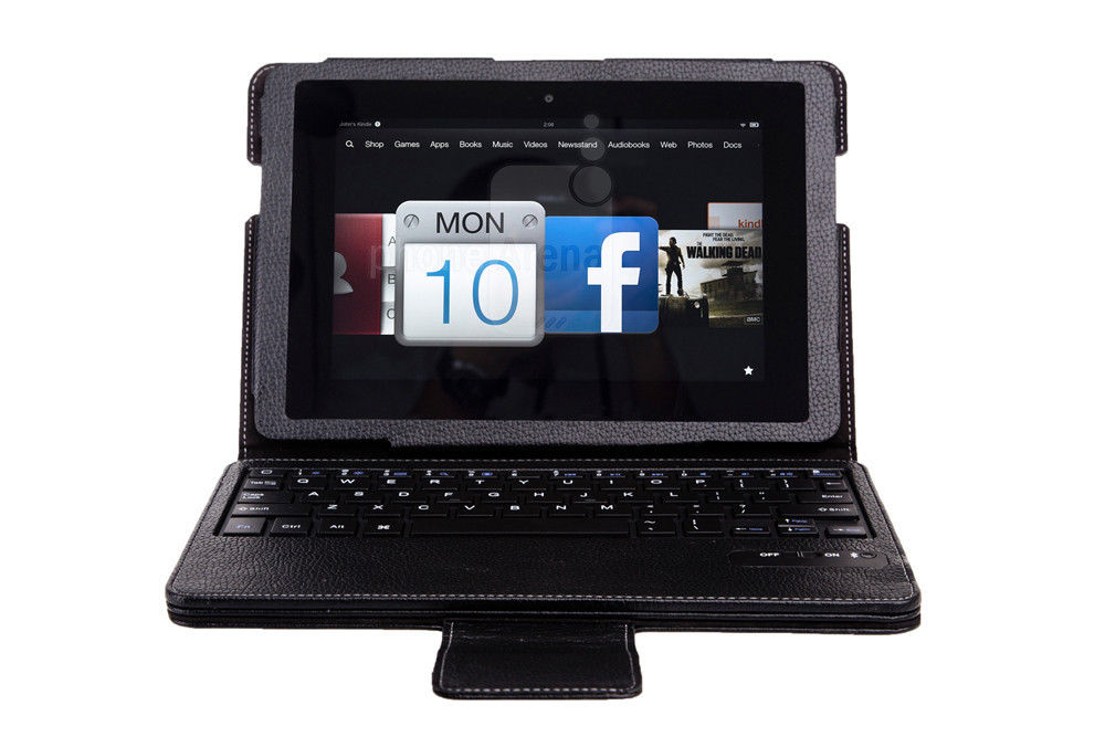 Bluetooth Keyboard W Leather Case For Amazon Kindle Fire HDx