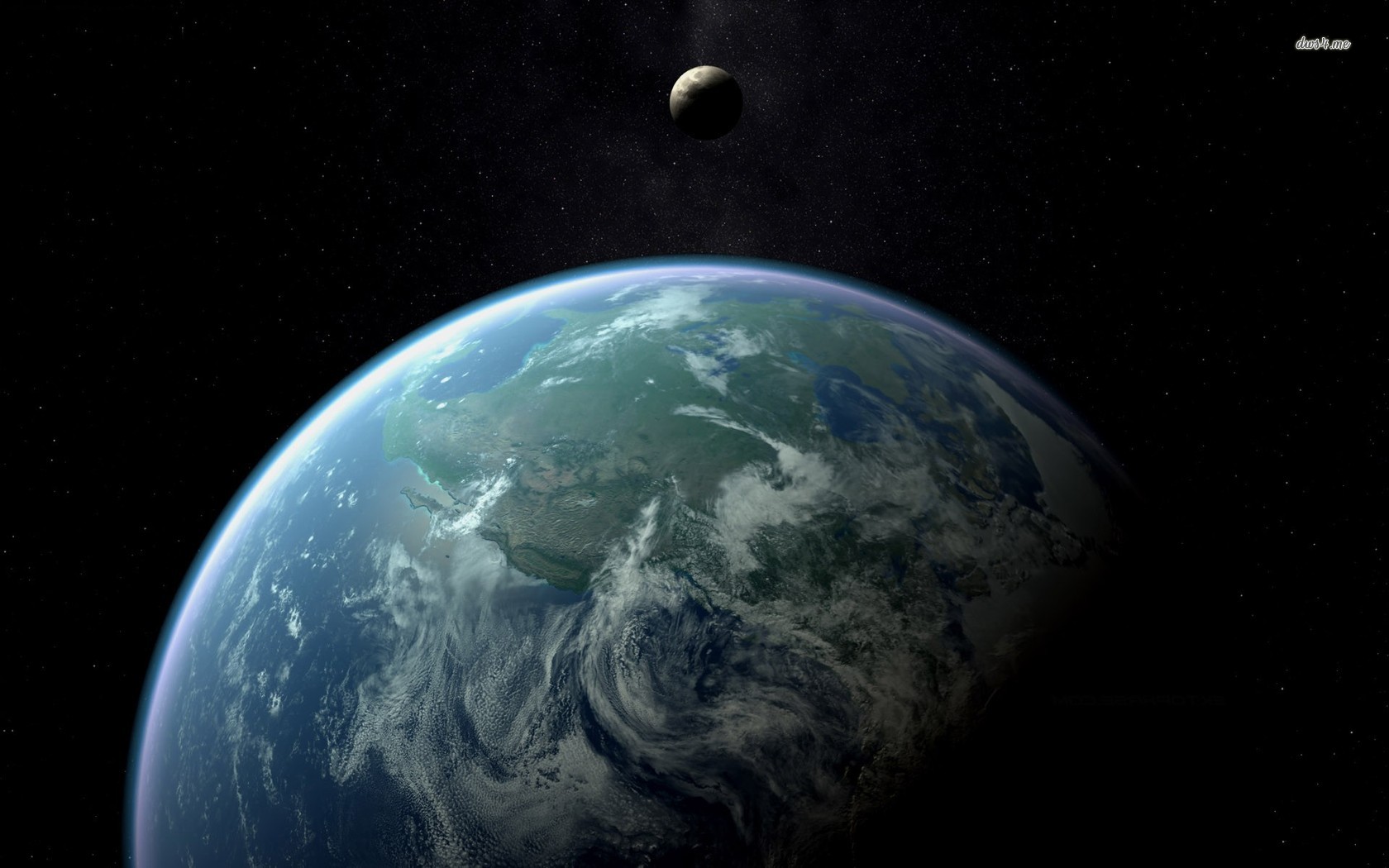Earth And Moon Wallpaper Space