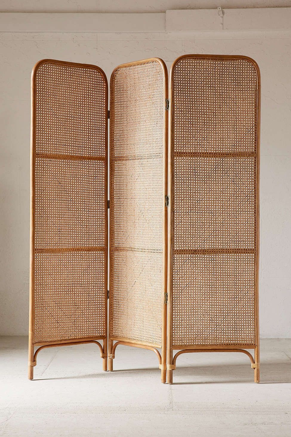 Rattan Screen Room Divider With Image Folding