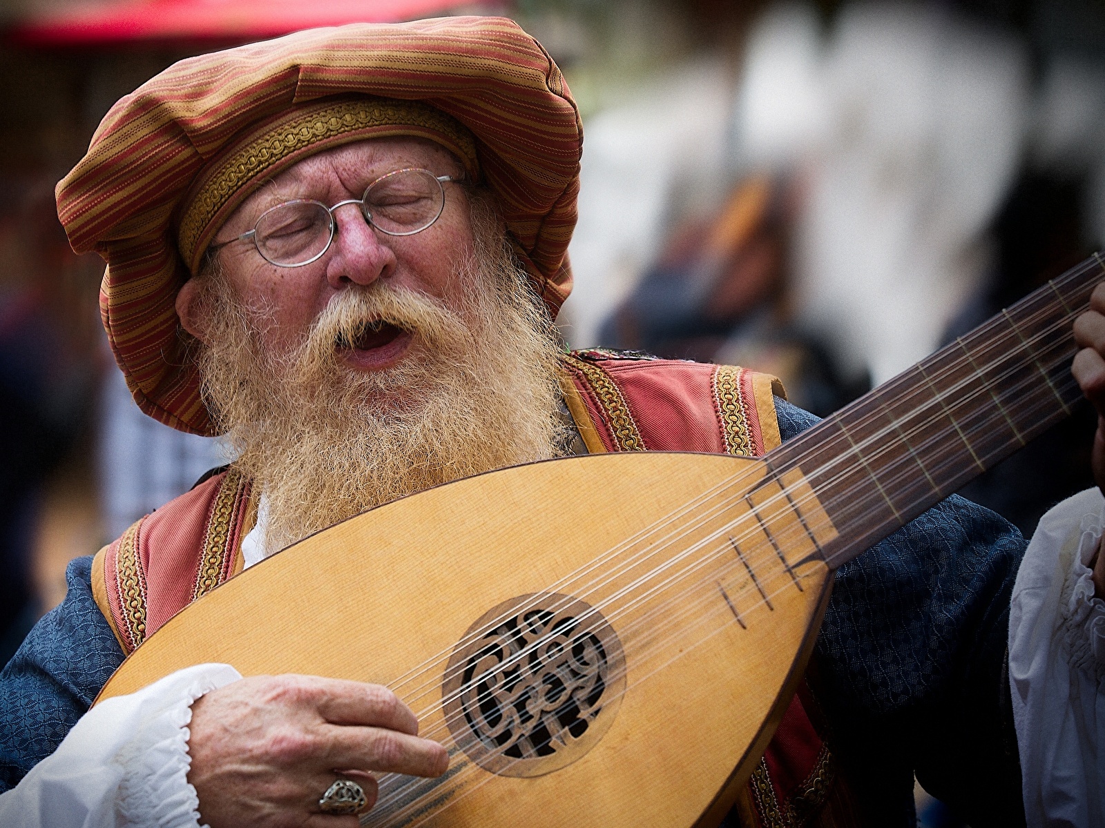 Wallpaper Man Lute Beards Old Musical Instruments