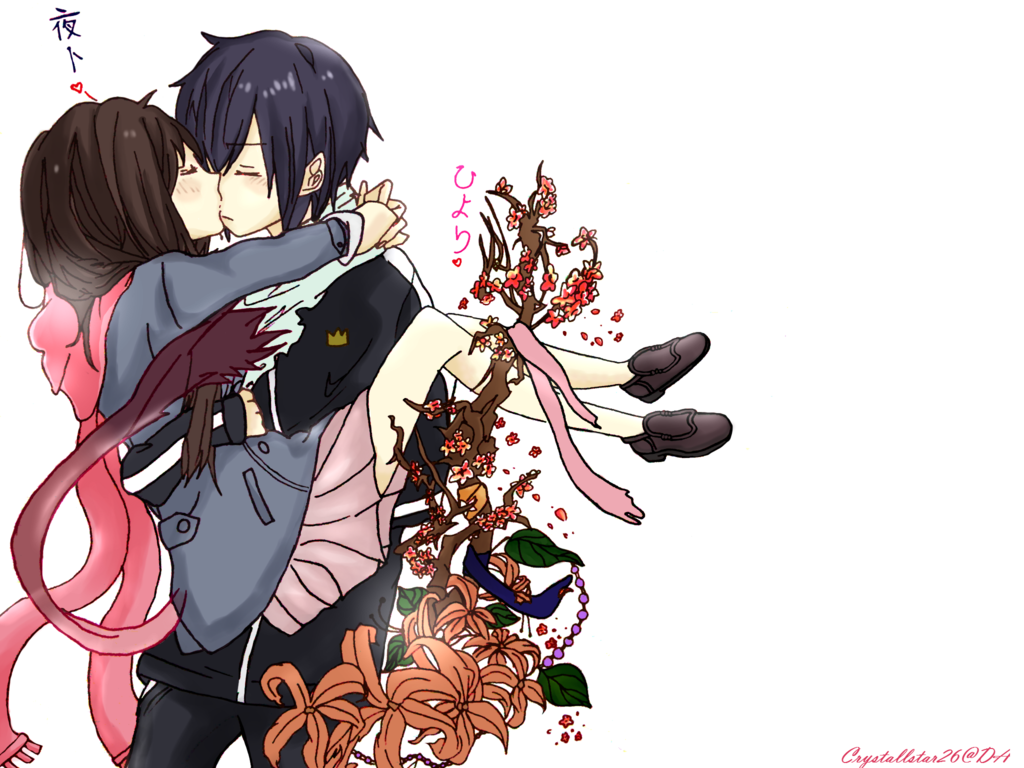 Noragami Iki Hiyori And Yato Couple Kissu Colored By Crystallstar26 On