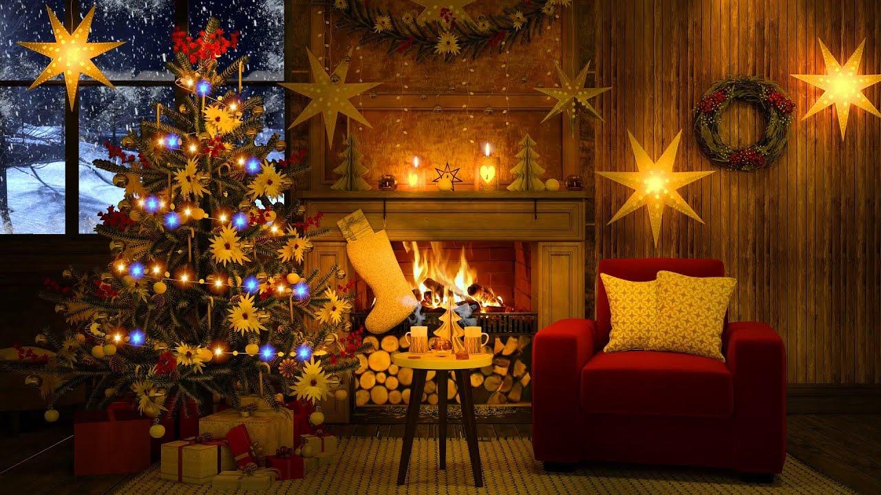 Heavenly Christmas Ambience Fireplace Sounds Relaxing