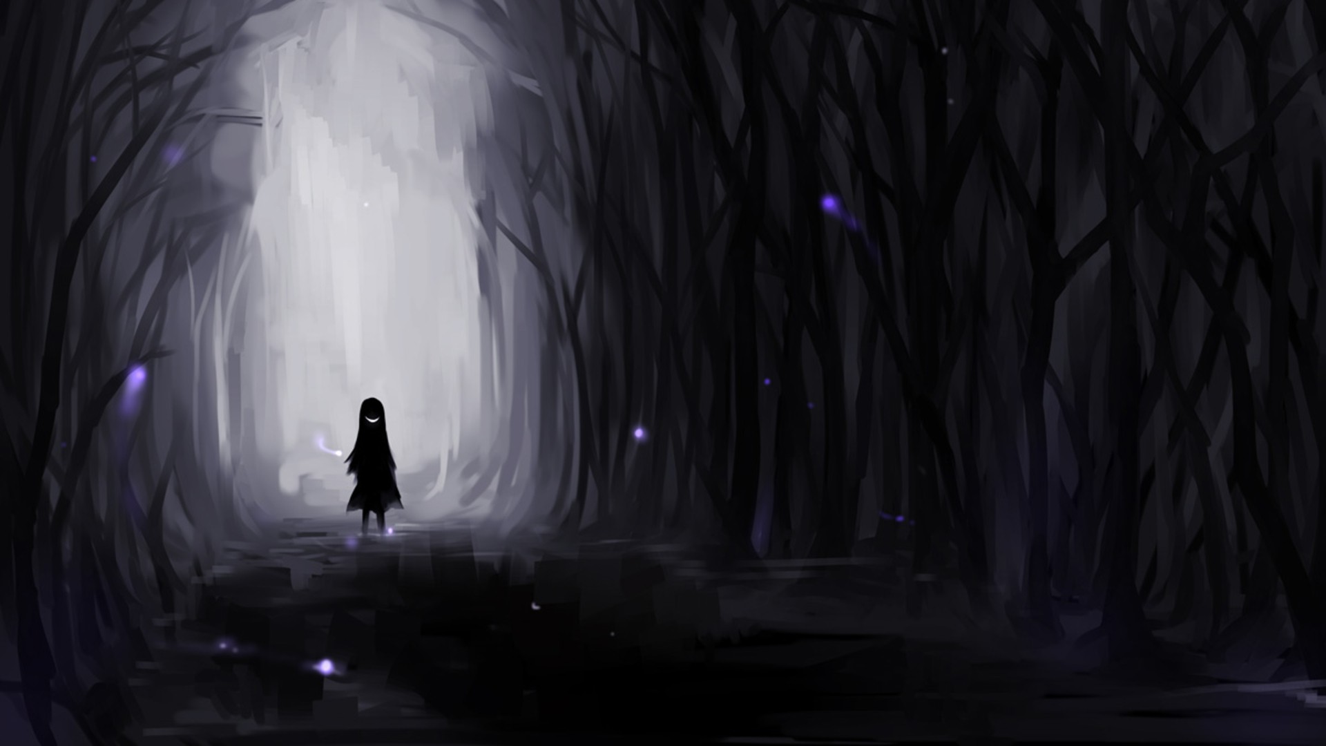 dark anime forest background