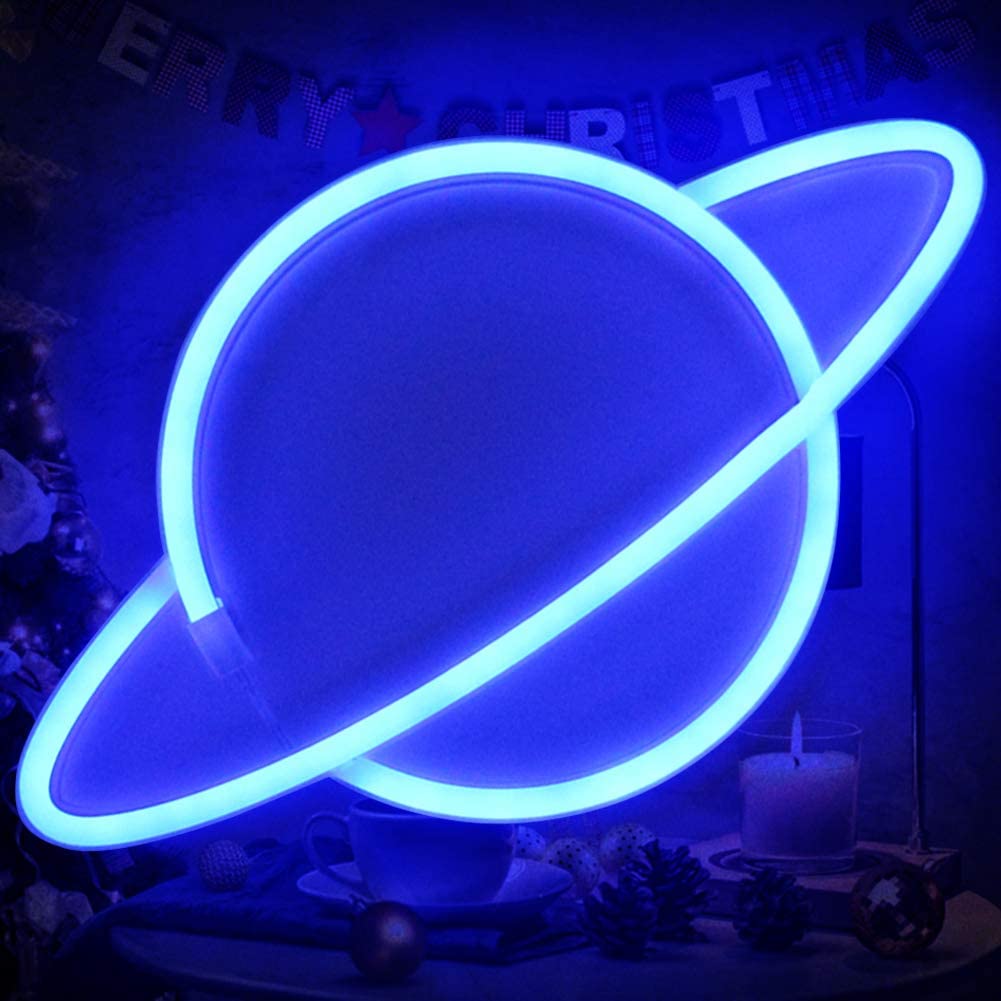 Plaary Blue Led Neon Sign Battery Usb Operated Wall Lamp