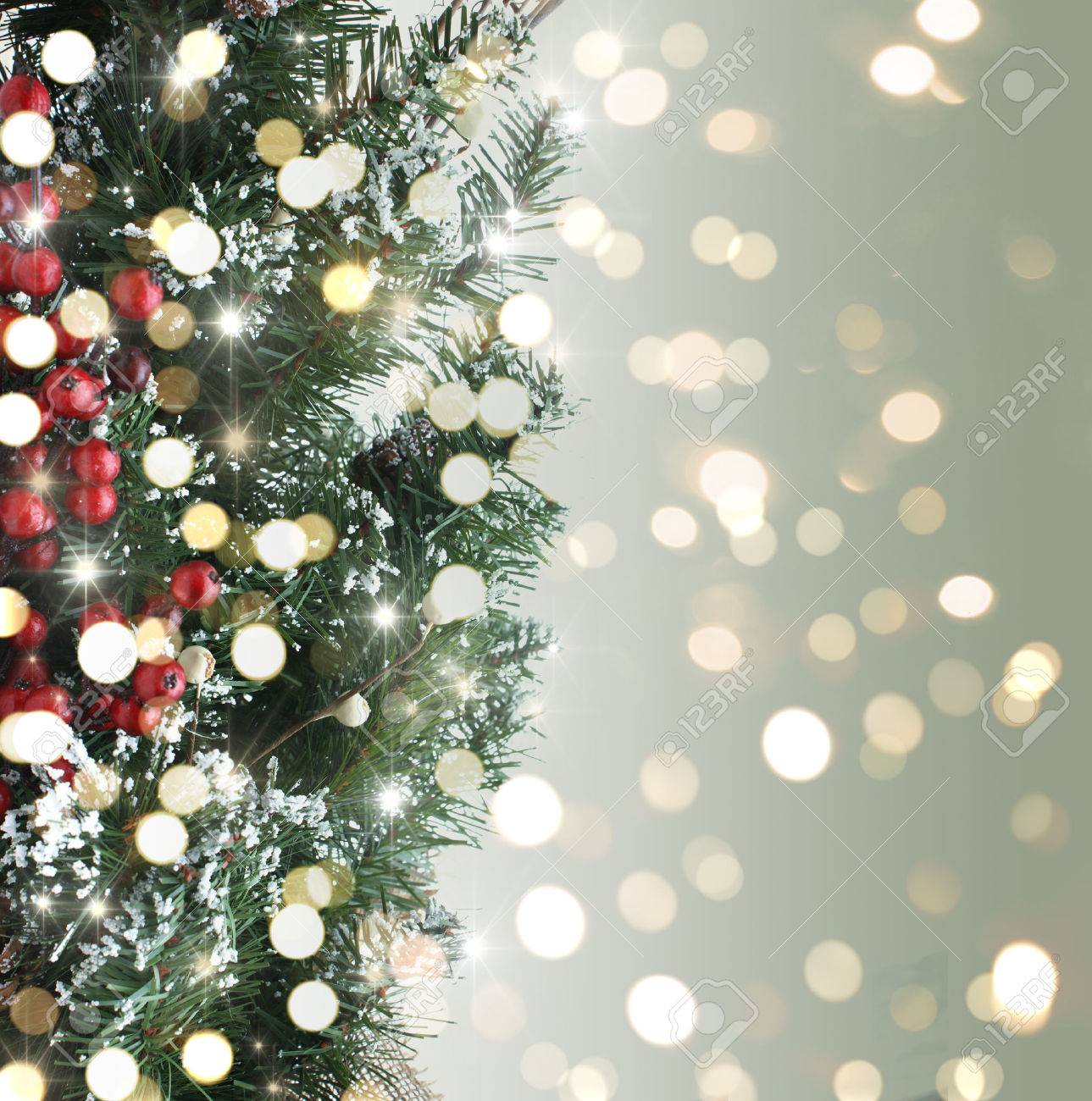 Christmas Tree Background With Bokeh Lights Stock Photo Picture
