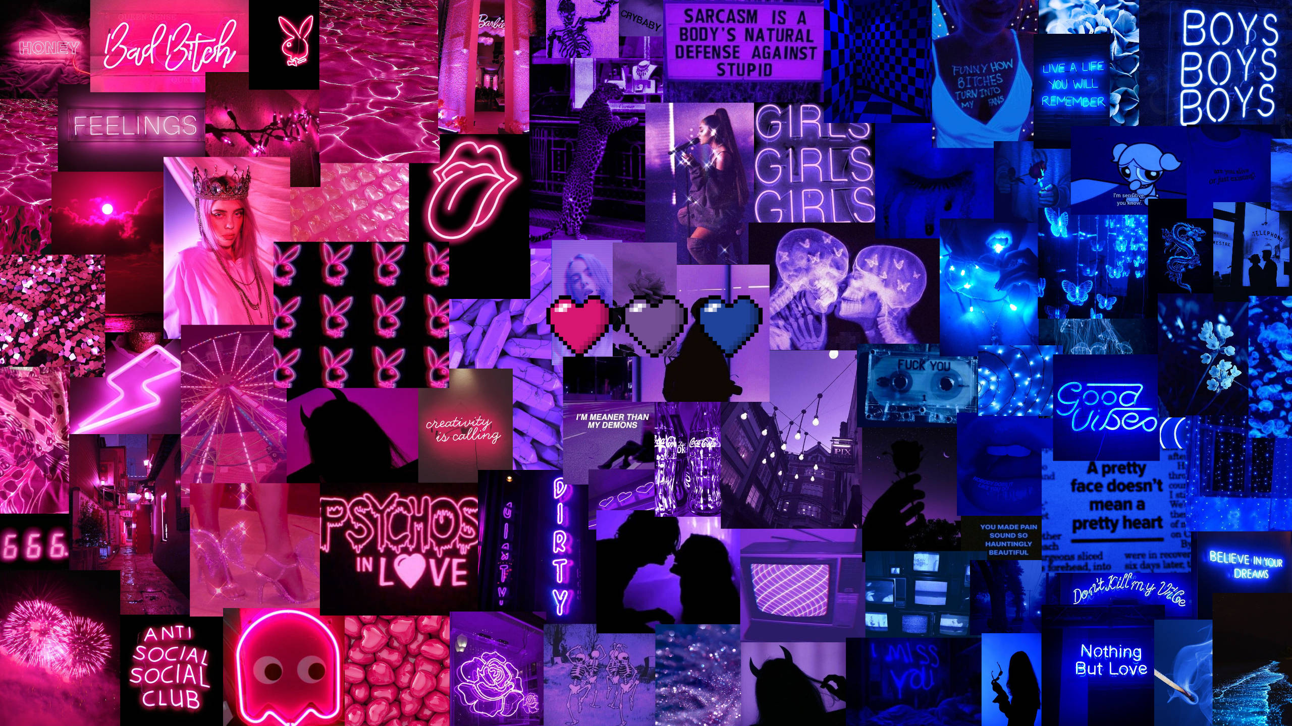 Neon Blue Aesthetic Wallpaper