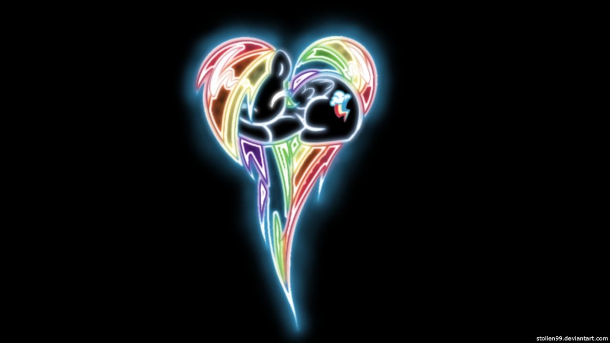 Rainbow Dash Heart Pony Glow Wallpaper By Stollen99