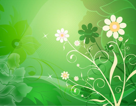 Name Vector Abstract Flower With Green Background