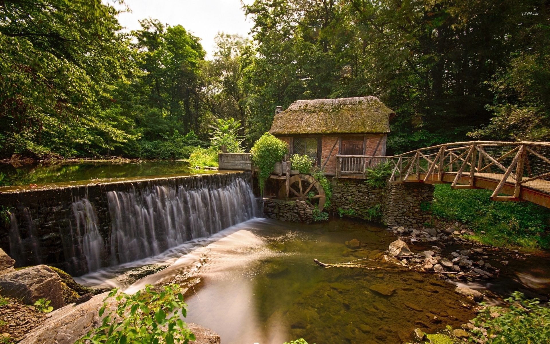 Old Watermill By The Forest River Wallpaper World