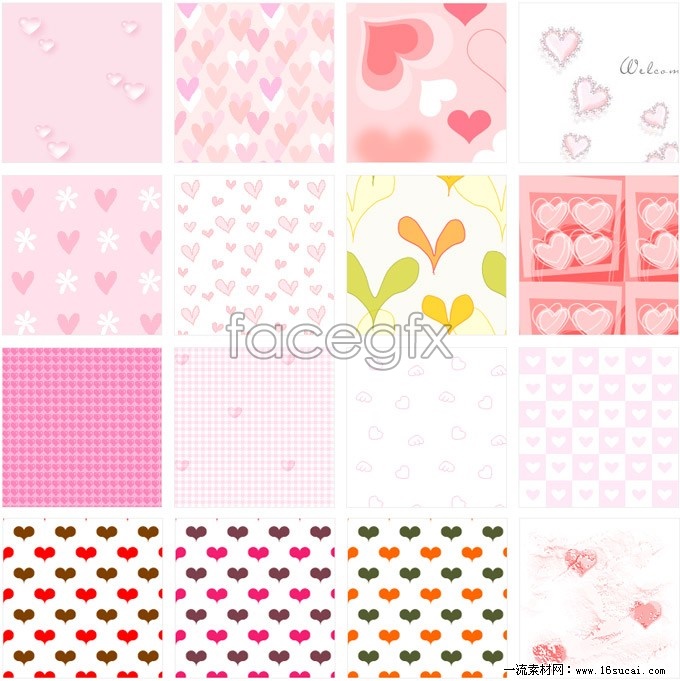 Cute Hearts Background Pack Heart Shaped