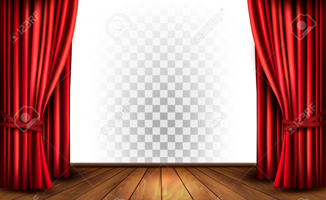 Theater Curtains With A Transparent Background Vector Royalty