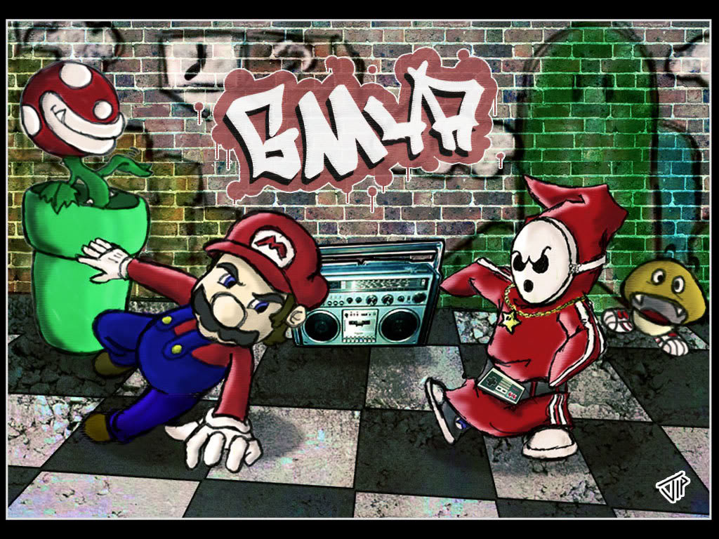 Mario Gangster Wallpaper Background Theme Desktop 1024x768