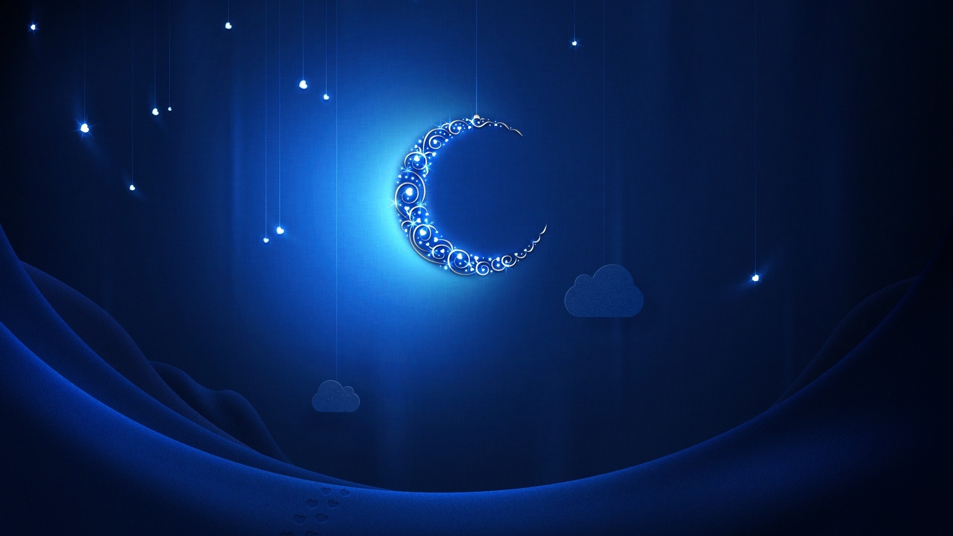moon with stars wallpaper