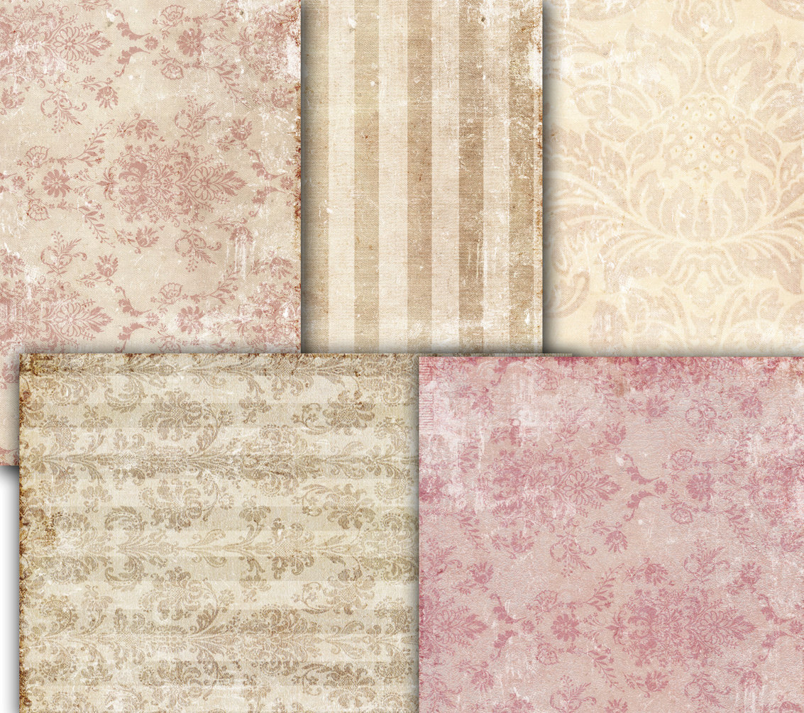 Decou Vintage Wallpaper Damask Shabby Chic By Memoriespictures