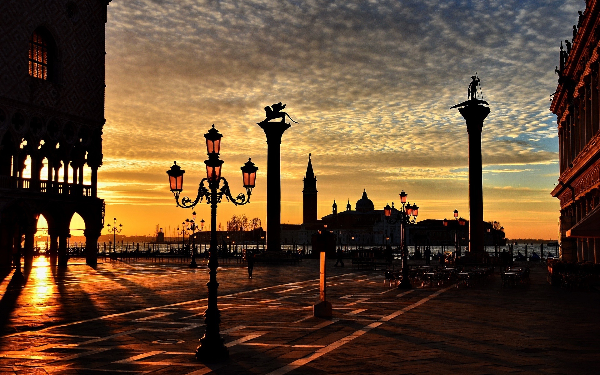 Street Italia Lantern Venezia Lights City Italy Wallpaper