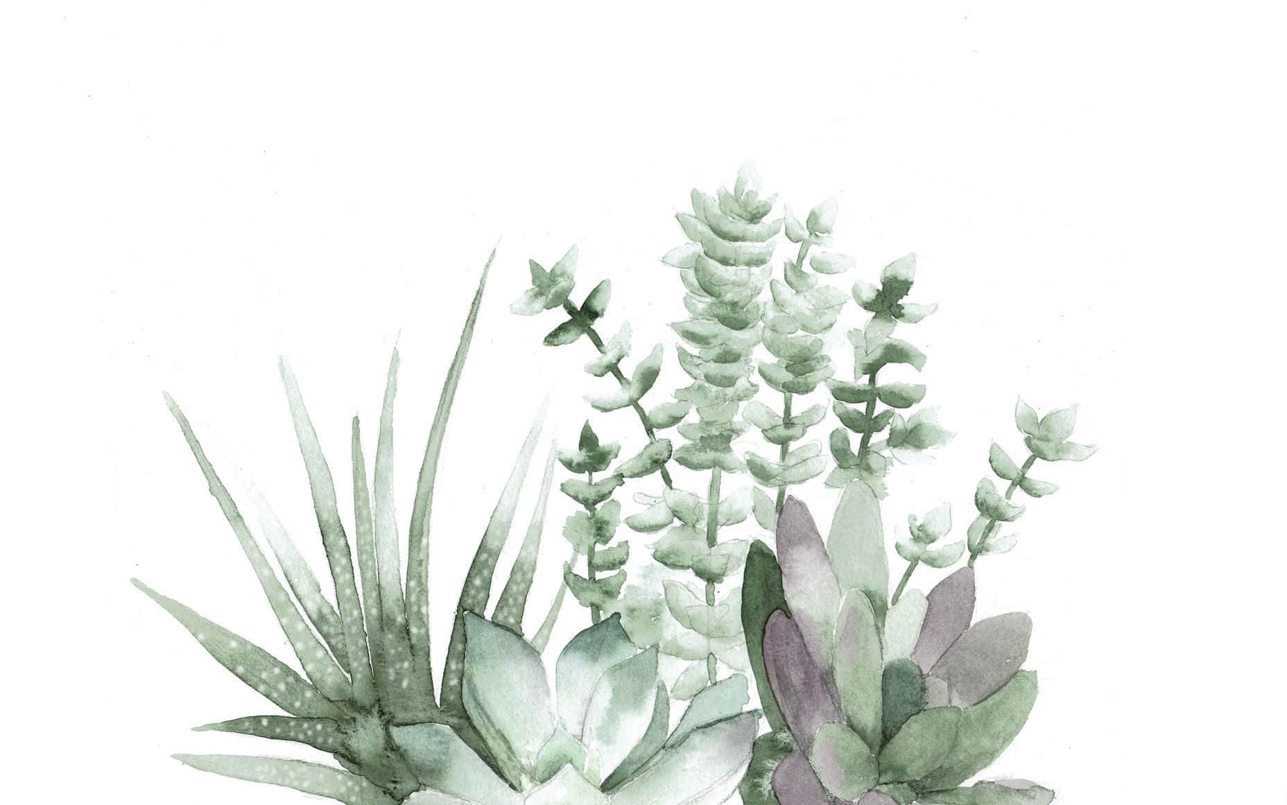 Minimalist Plant Desktop Wallpaper