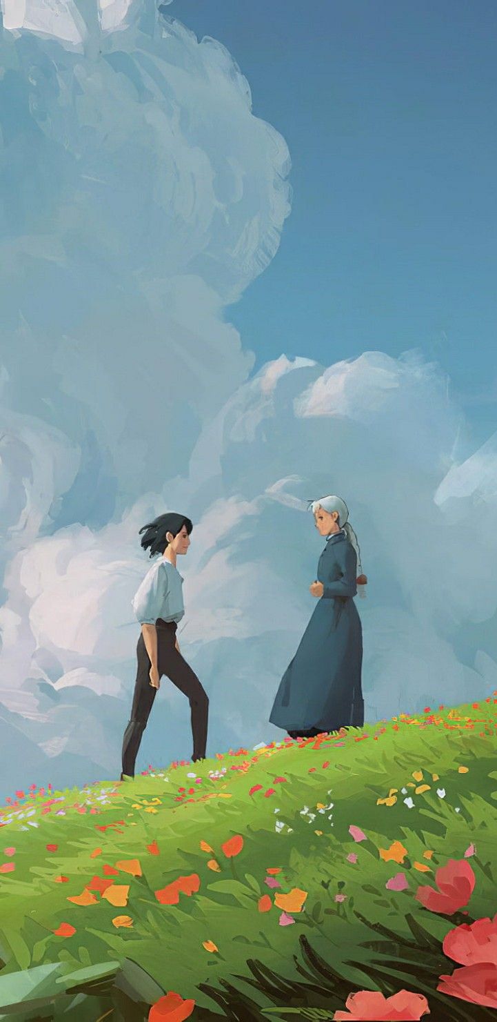 Howl And Sophie Studio Ghibli Poster Background