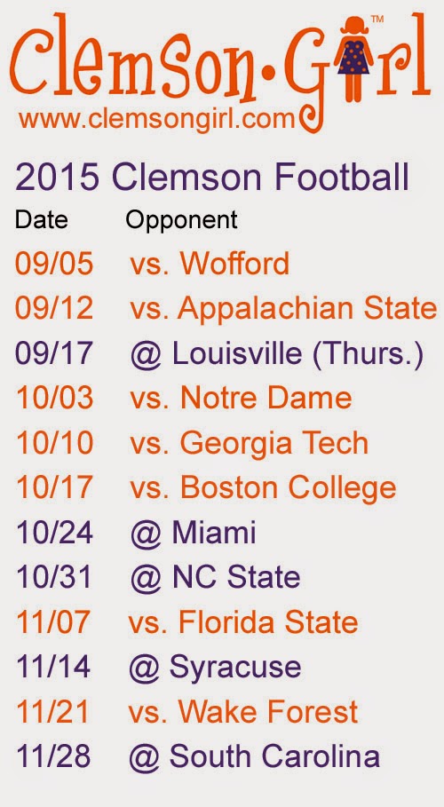 Clemson Football Schedule Search Results Inspire News n Info