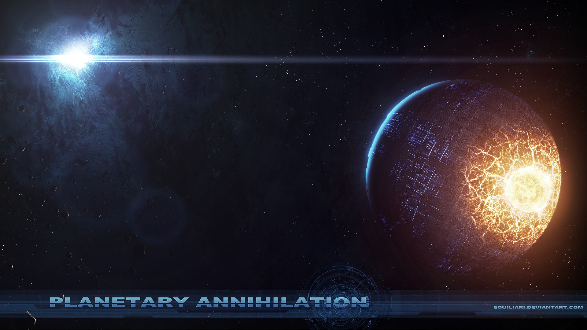 Planetary Annihilation Planet Space Explosion Fire