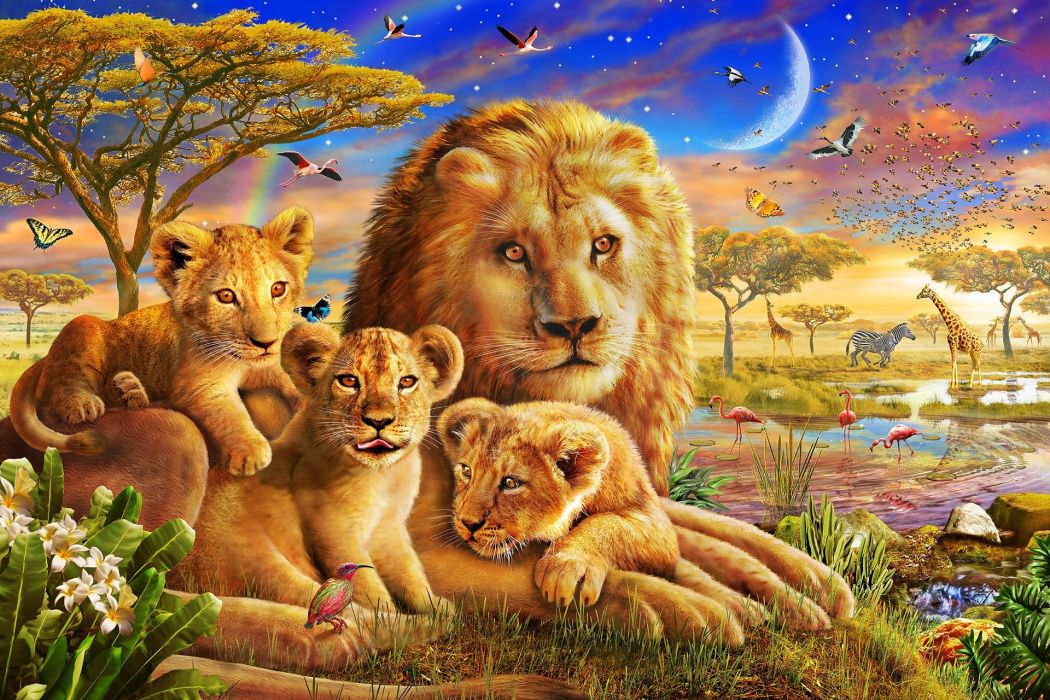 Lion Family wallpaper 1920x1280 1013435 WallpaperUP 1050x700