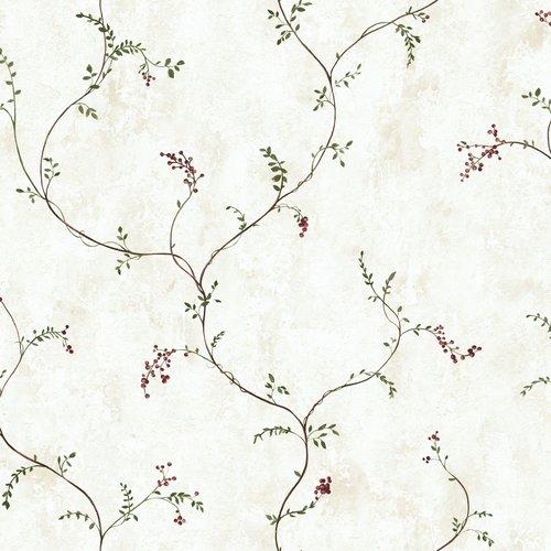 Wallcoverings Cb5650 Country Book Small Vine With Berries Wallpaper