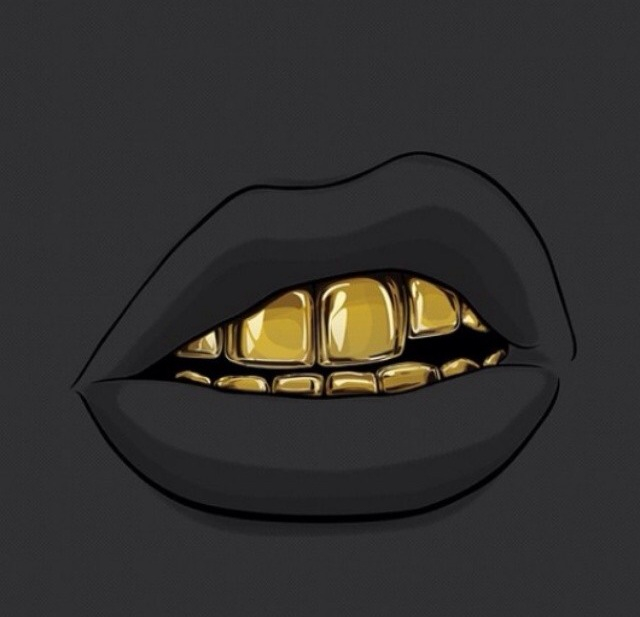 Gold Grill Pop Art Love And
