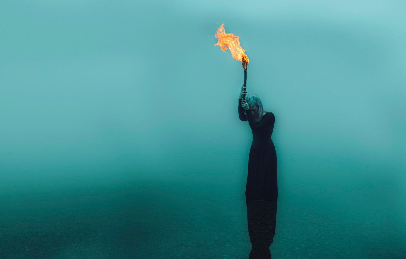 Wallpaper Girl Torch In The Water Kindra Nikole Forsaken Flame