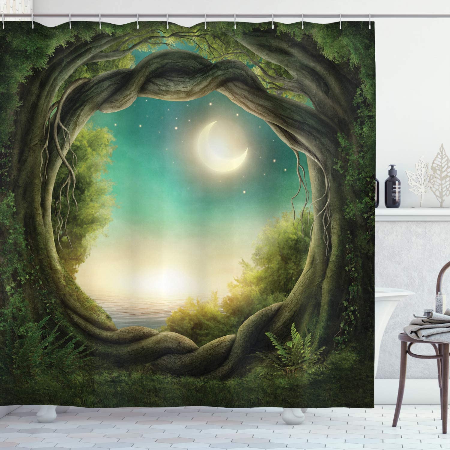 Amazon Ambesonne Forest Shower Curtain Curly Branches Trees