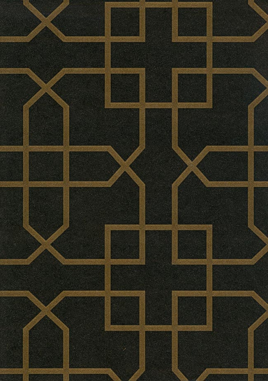 Siam Trellis Wallpaper Black With Gold Design