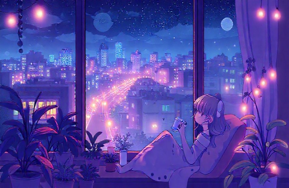 Lofi Anime Aesthetic iPad Wallpaper