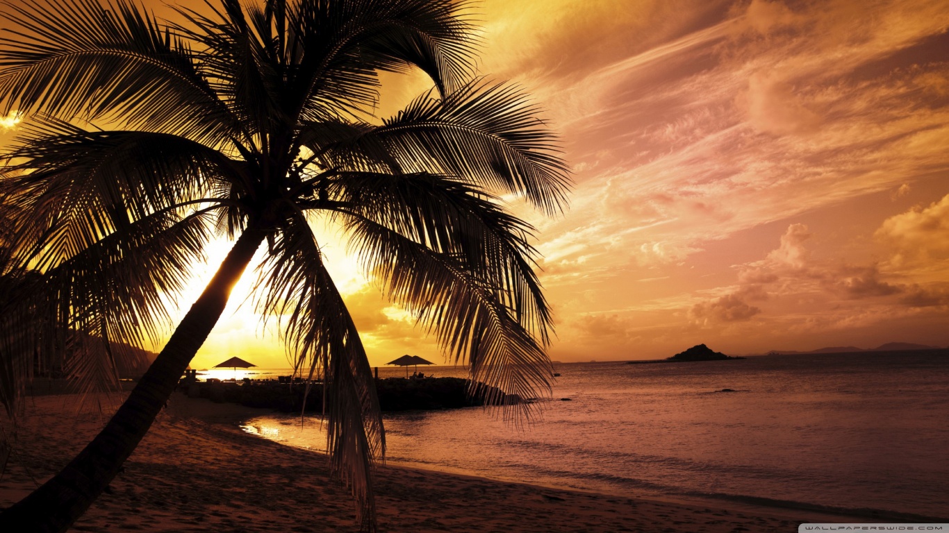 Tropical Beach Sunset 4K HD Desktop Wallpaper for 4K Ultra HD
