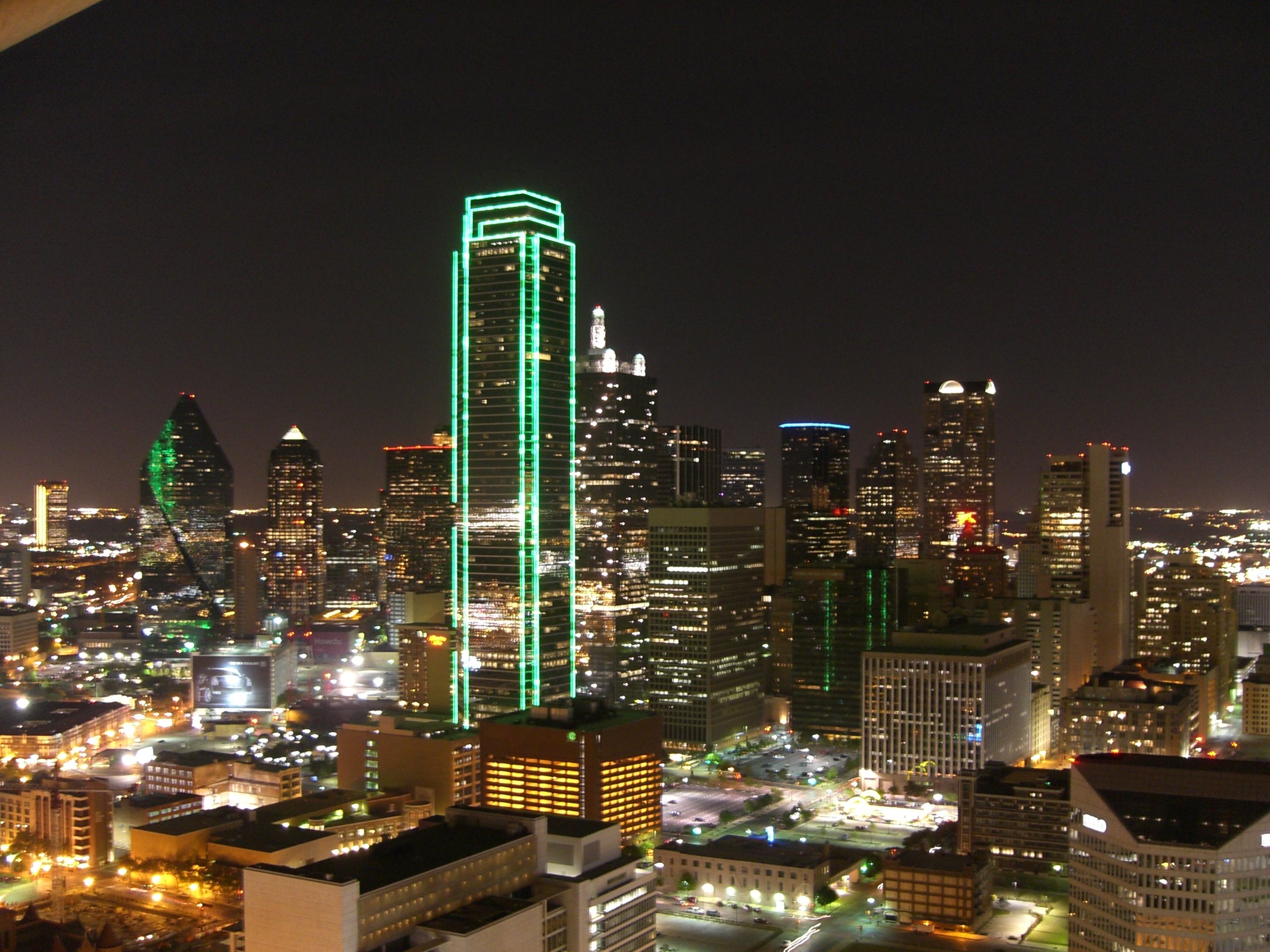 Dallas texas skyline at night background