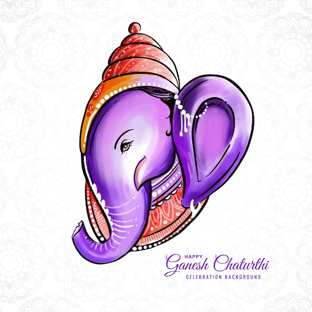 Artistic Happy Ganesh Chaturthi Creative Card Background Wallpaper