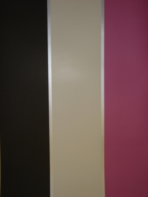 Details About Big Stripe Pink Cream Black Silver Striped Wallpaper